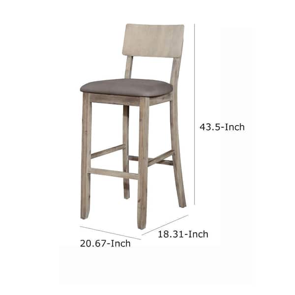 Gray Washed Wooden Bar Stool, How To Build Bar Stools With A Backrest