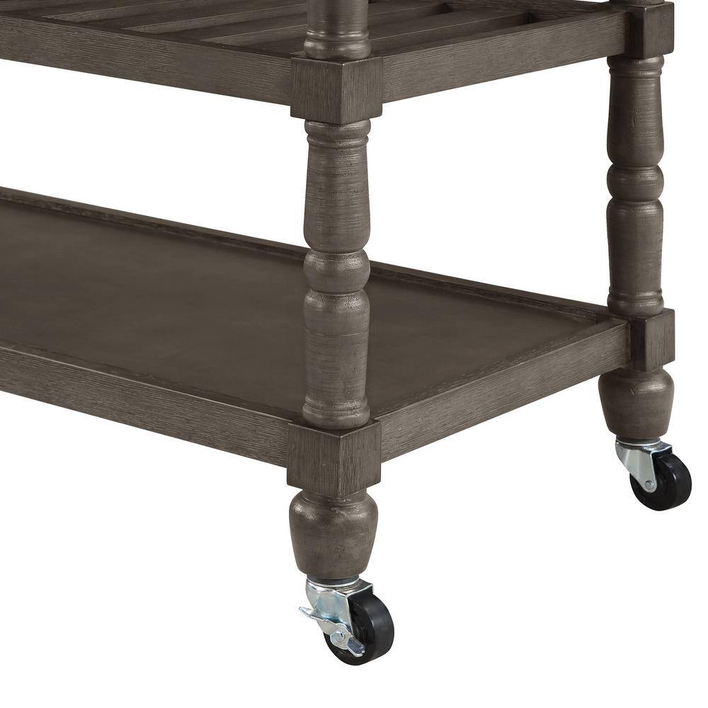 Classic Butcher Block Kitchen Cart with Wine Storage and Drawers