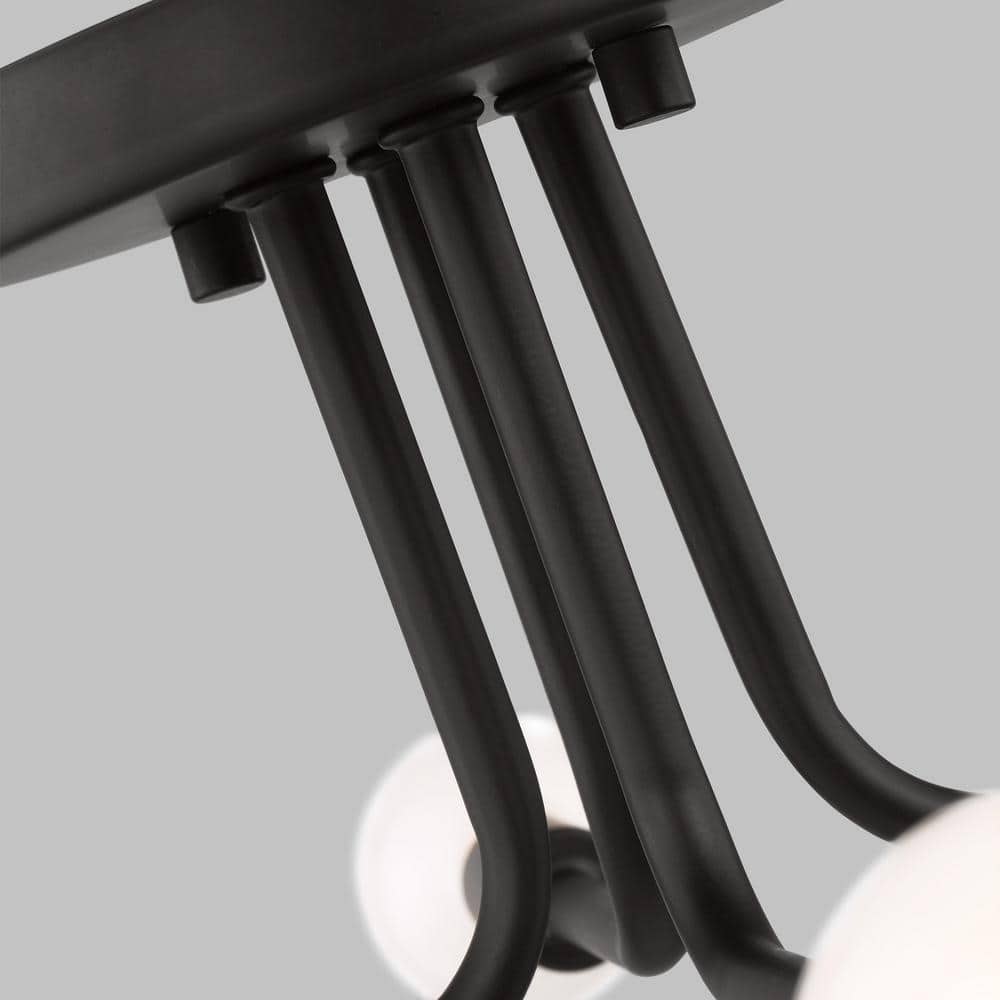Midnight Black Globe Radiance 4-Light LED Flush Mount