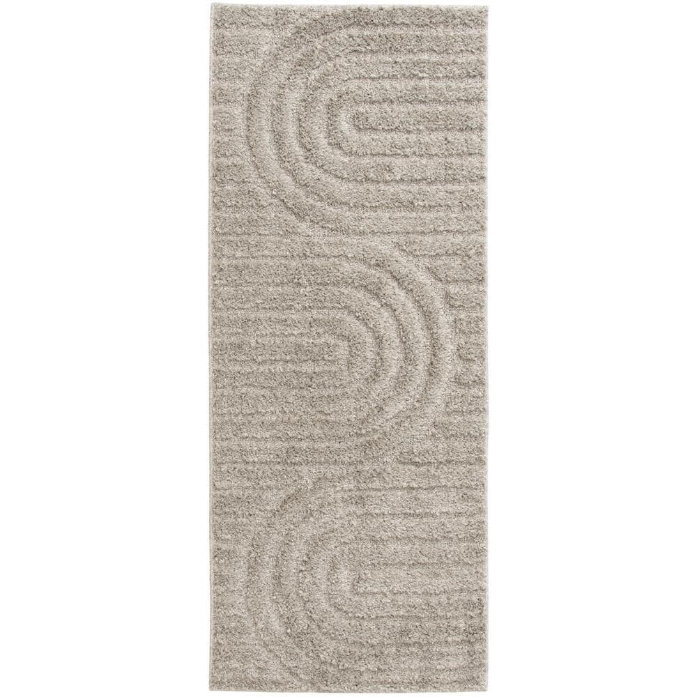 Oathil Light Frost Gray 2 ft. x 5 ft. Geometric Runner Rug price history on PriceWatchPro