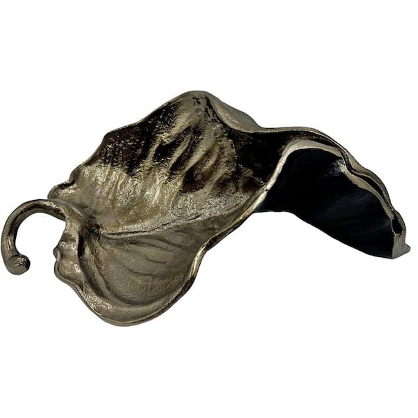 castellousa Bronze 13 in. x 4 in. Wide Handmade Aluminum Metal Abstract Leaf Sculpture