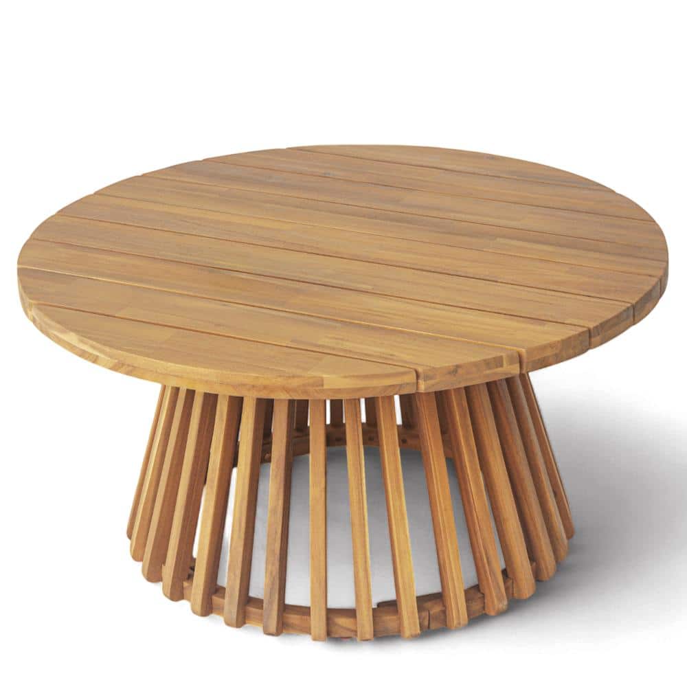 Round Acacia Wood Outdoor Patio Coffee Table price history on PriceWatchPro