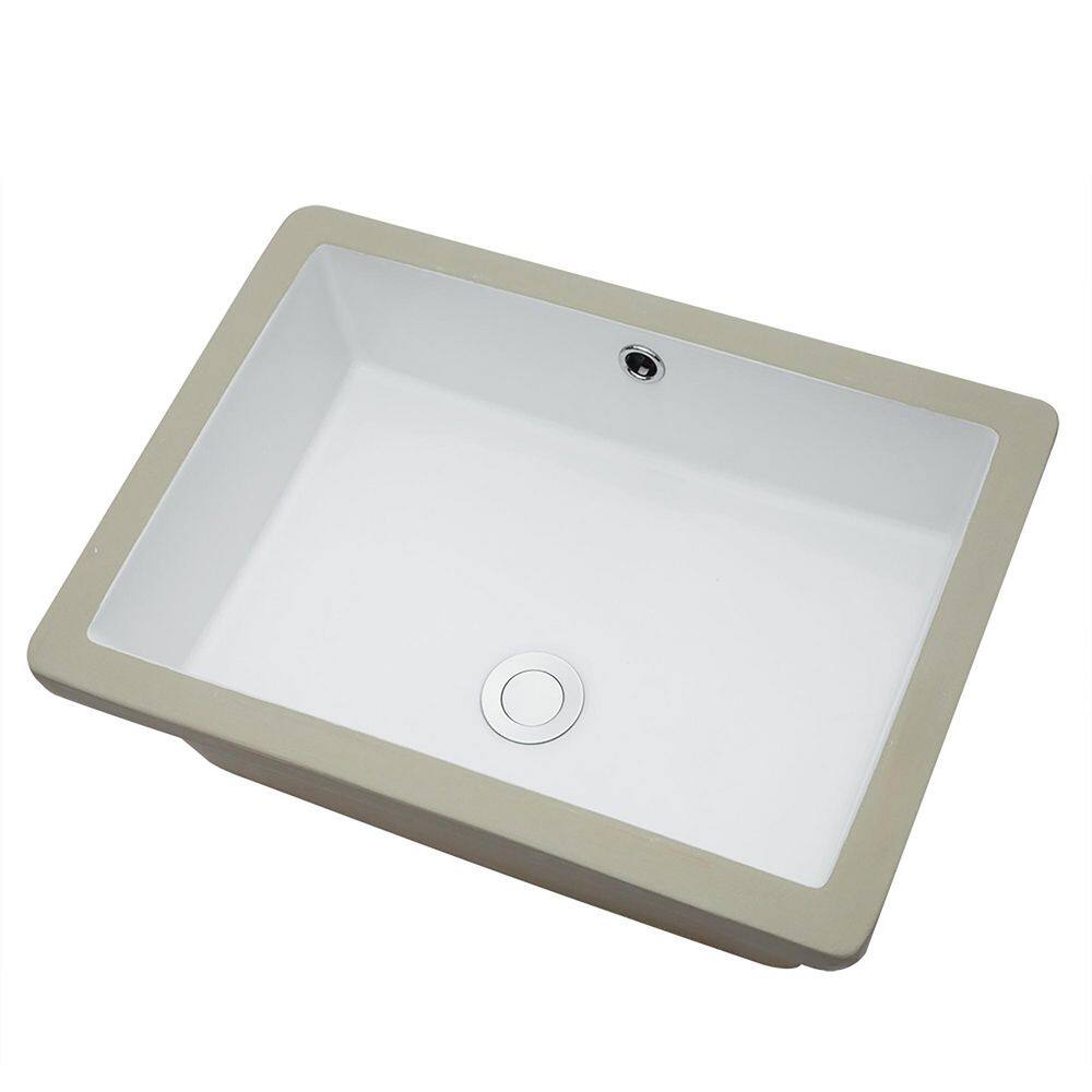 19.5 in. Undermount Rectangle Porcelain Vanity Bathroom Sink in White Creamic with Overflow price history on PriceWatchPro