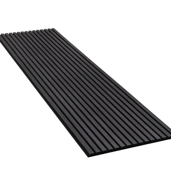Ejoy 12.6 in. x 106 in. x 0.8 in. Acoustic Vinyl Wall Cladding Siding Board in Emboss Black Color (Set of 2-Piece)