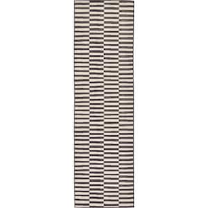 Williamsburg Striped Black 2' 9 x 9' 10 Runner Rug
