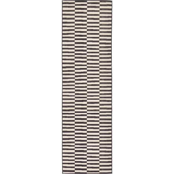Unique Loom Williamsburg Striped Black 2' 9 x 9' 10 Runner Rug