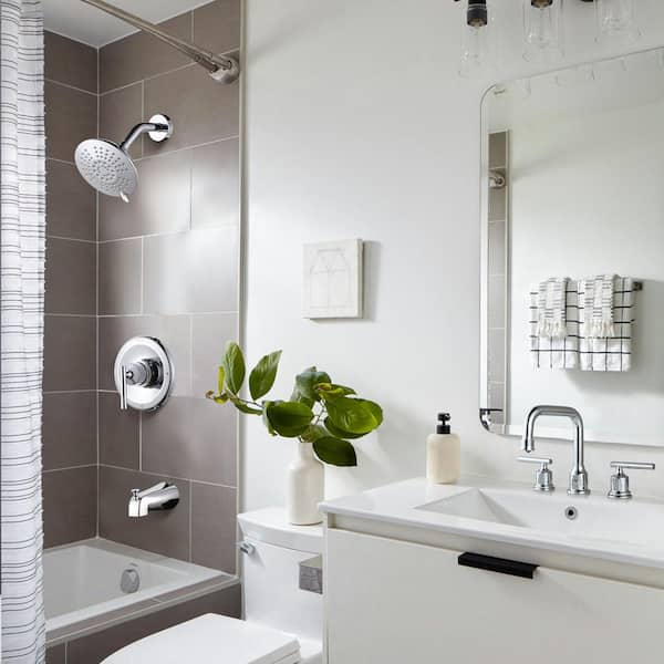 Single Handle 5-Spray Shower Faucet 1.8 GPM with High Pressure Balance, Corrosion Resistance in Polished Chrome