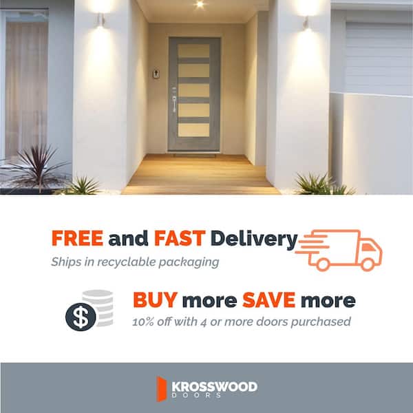 ASCEND Modern 36 in. x 79 in. 5 Lite Universal/Reversible Clear Glass Unfinished Fiberglass Front Door Slab