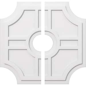1 in. P X 11-1/4 in. C X 34 in. OD X 7 in. ID Haus Architectural Grade PVC Contemporary Ceiling Medallion, Two Piece