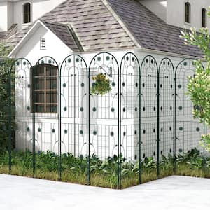 71 in. x 20 in. Metal Garden Trellis Rustproof Plant Support for Climbing Plants in Green (2-Pack)