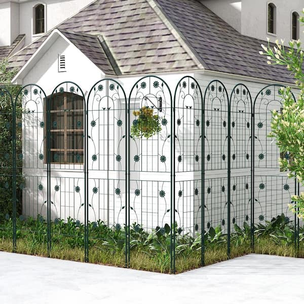 71 in. x 20 in. Metal Garden Trellis Rustproof Plant Support for Climbing Plants in Green (2-Pack)