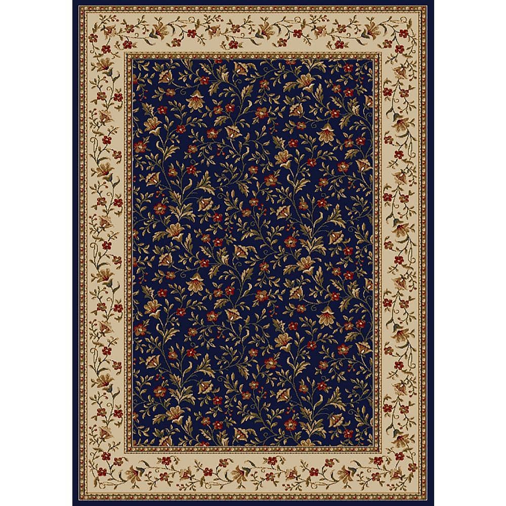 Como Navy 8 ft. x 11 ft. Traditional Floral Area Rug