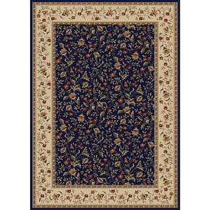 Como Navy 8 ft. x 11 ft. Traditional Floral Area Rug