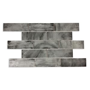 Router Rectangle Grafito 3 in. x 9 in. Gray Matte Ceramic Artistic Subway Wall Tile (7.99 sq. ft./44-piece case)