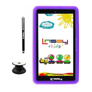 7 in. 2GB RAM 32GB Storage Android 12 Tablet with Purple Kids Defender Case, Holder and Pen