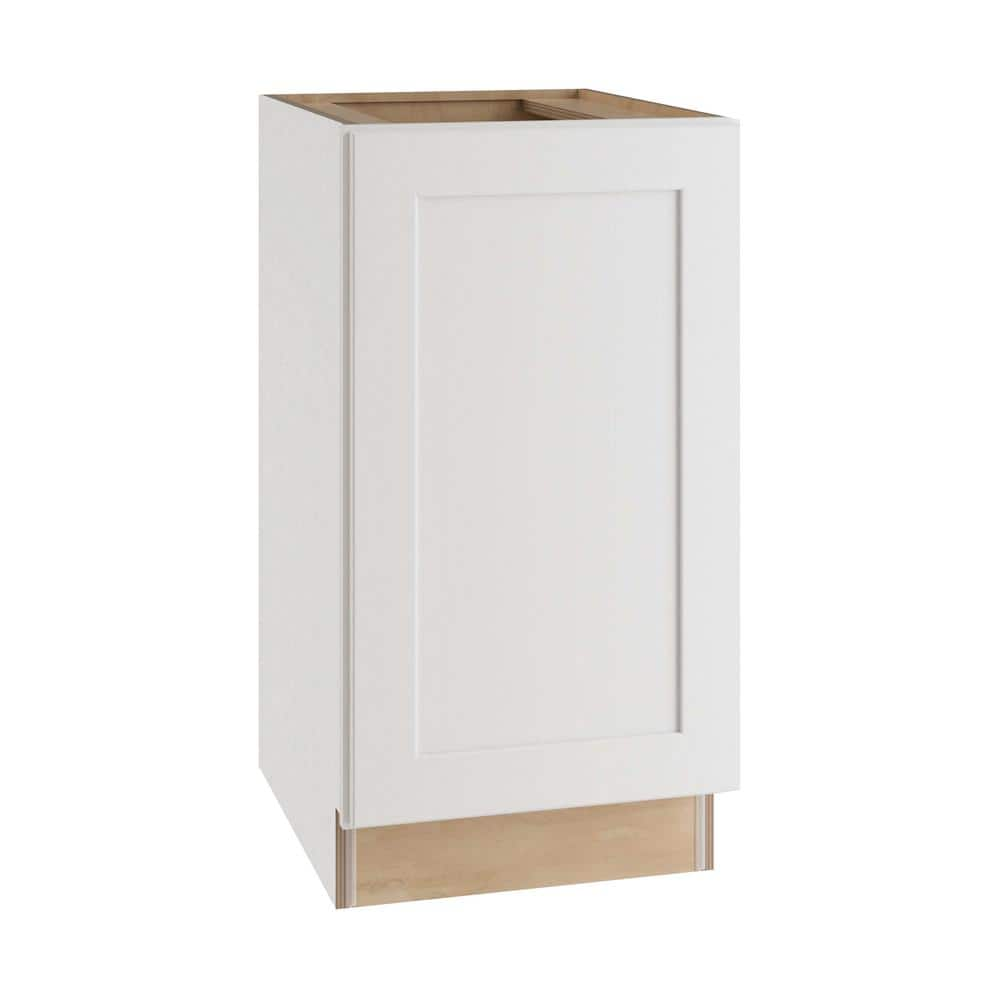 Newport Pacific White Plywood Shaker Assembled Base Kitchen Cabinet FH Soft Close Left 18 in W x 24 in D x 34.5 in H -  Home Decorators Collection, B18FHL-NPW