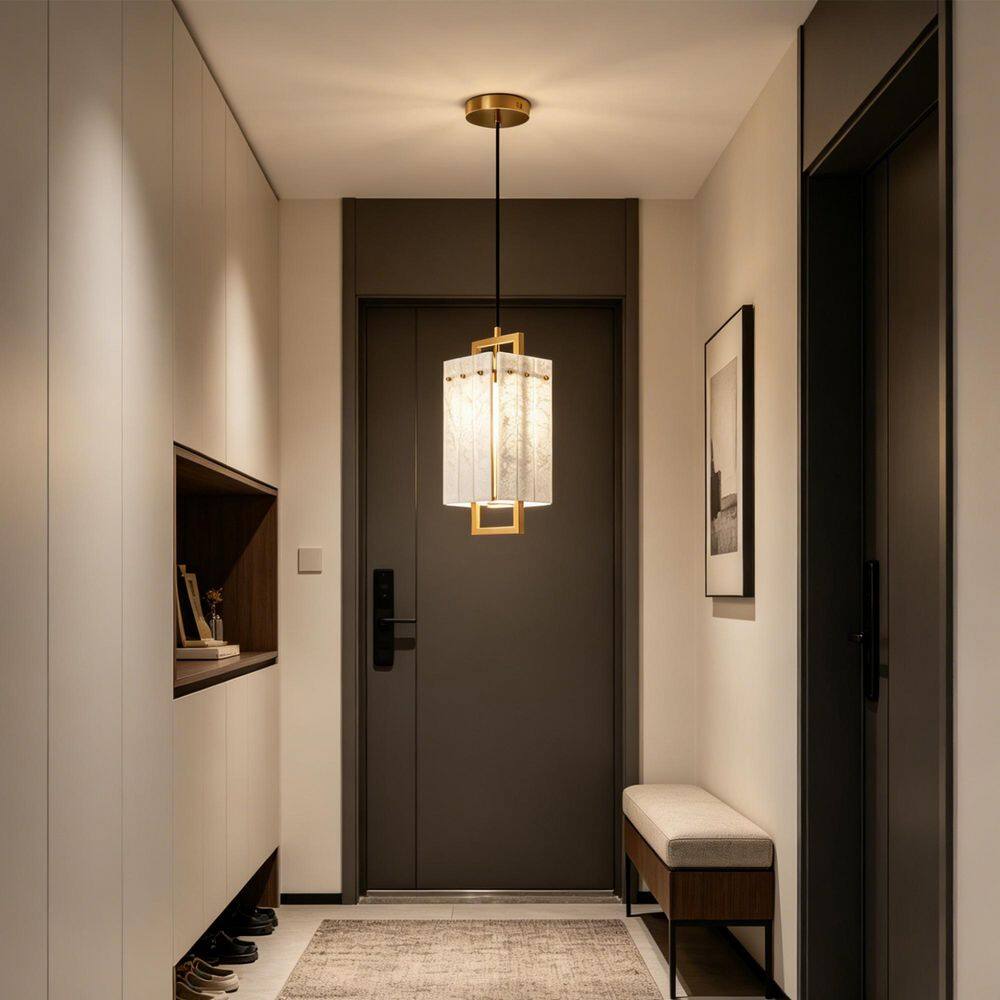40-Watt 1 Light Gold Modern Mini Alabaster Pendant Light with Natural Alabaster Shade E12 Bulb Base price history on PriceWatchPro