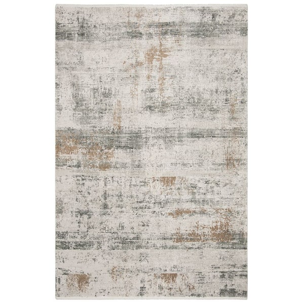 Eclipse 4 ft. x 6 ft. Beige/Gray Distressed Marble Area Rug