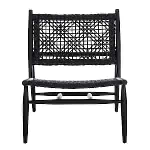 Bandelier Black Leather Accent Chair