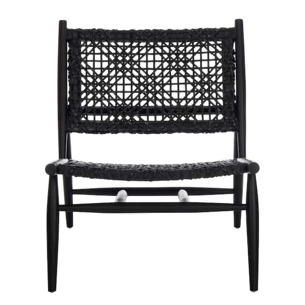 SAFAVIEH Bandelier Black Leather Accent Chair
