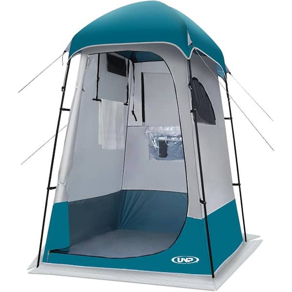 1-Person ‎Blue Zipper Outdoor Camping Privacy Shower Tent Dressing