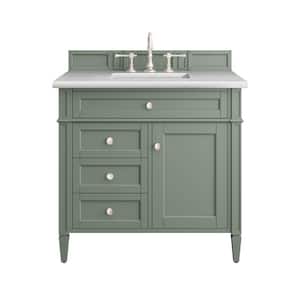 Brittany 36.0 in. W x 23.5 in. D x 33.8 in. H Bathroom Vanity in Smokey Celadon with Arctic Fall Solid Surface Top