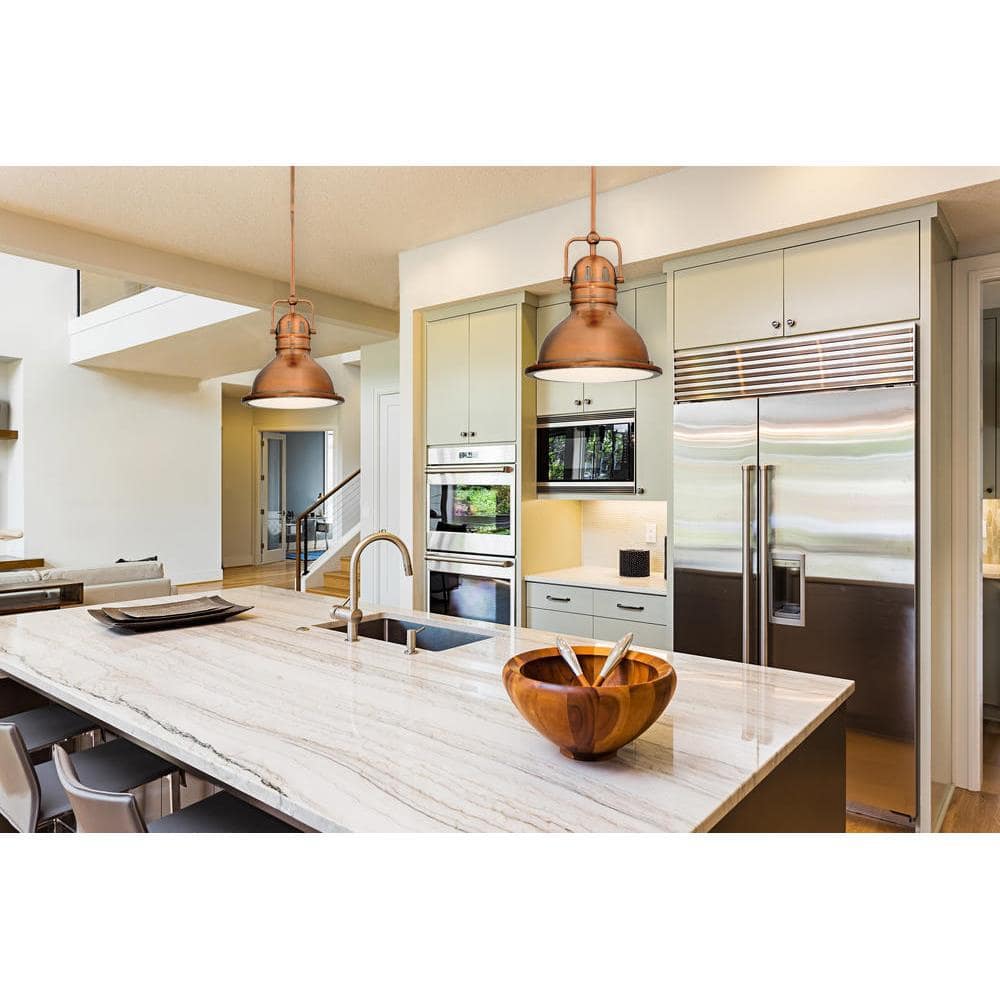 Copper LED Mini Pendant Light with Frosted Acrylic Shade