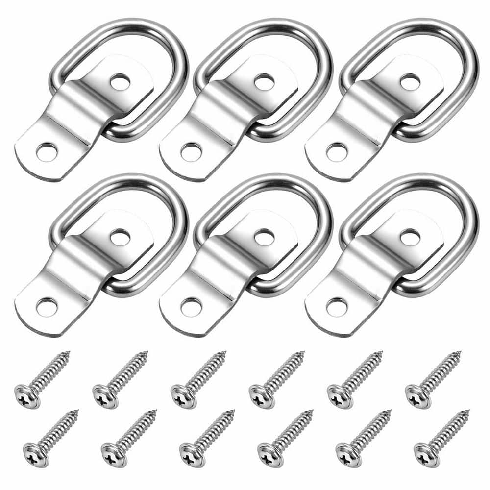 6-Pack Heavy Duty Stainless Steel D Ring Tie Down Anchors for Trailer Truck Camper Boat Cargo Control with Screws price history on PriceWatchPro