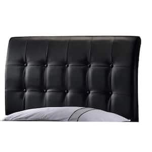 Lusso 63 in. W Black Upholstered Queen Headboard with Frame