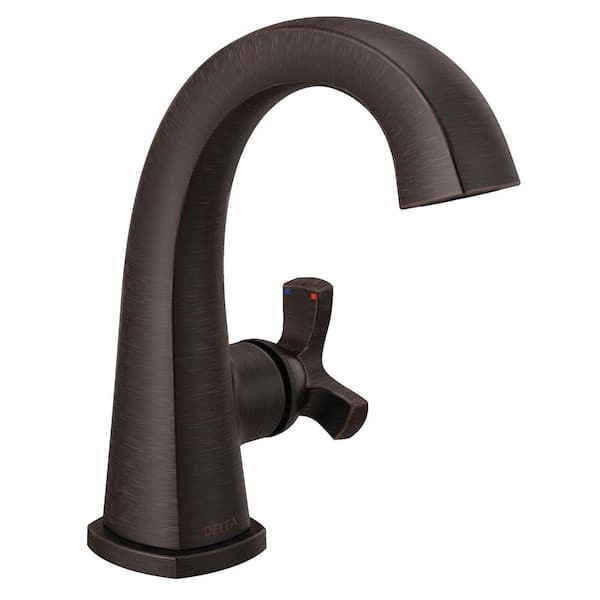 Delta Stryke Single Handle Single Hole Bathroom Faucet with Metal Pop-Up Assembly in Venetian Bronze