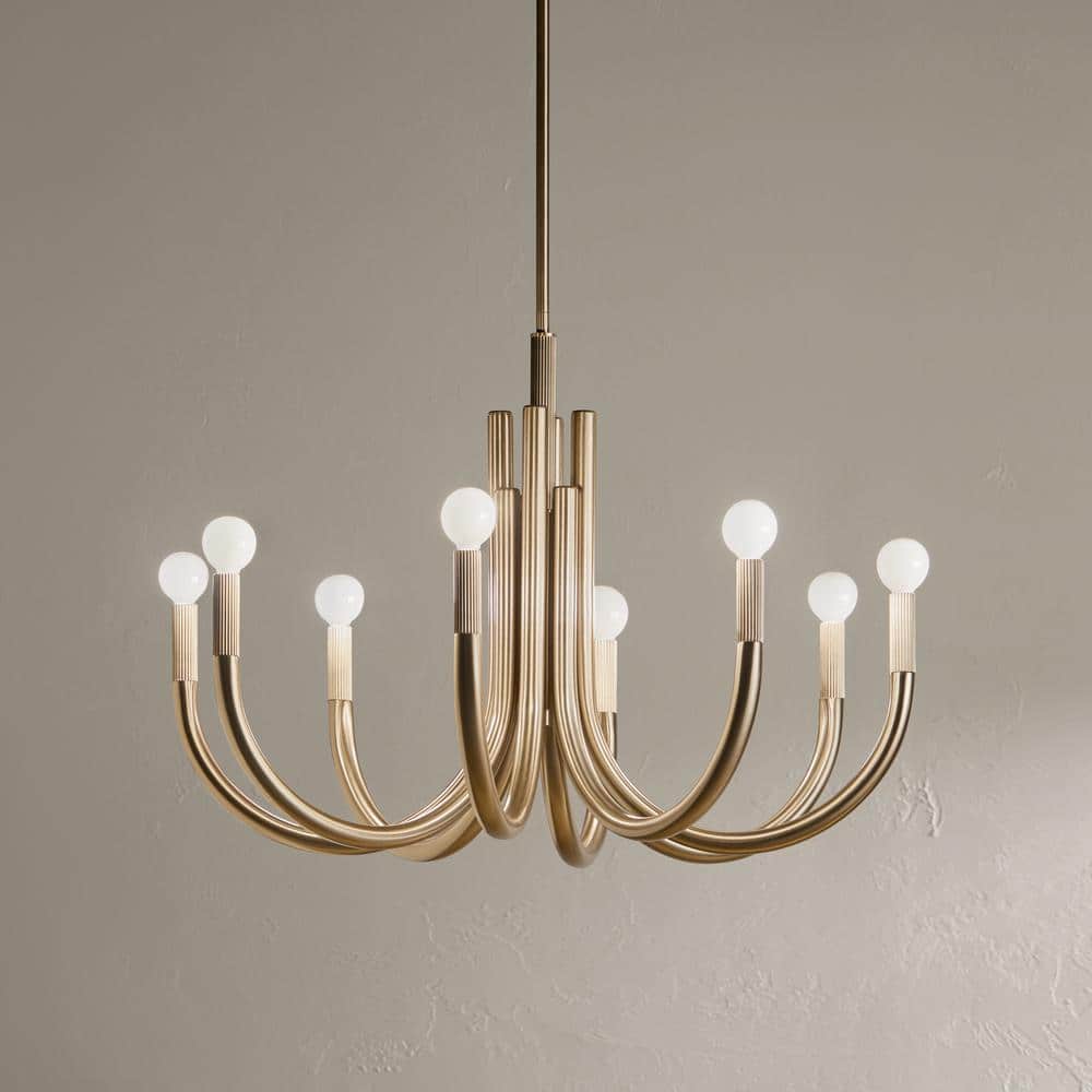 Odensa 29.25 Inch Champagne Bronze 8-Light Chandelier