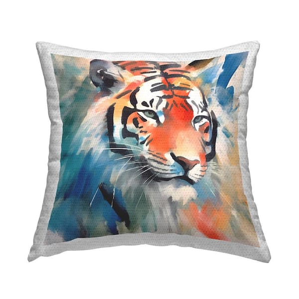Stupell Industries Subtle Brushed Tiger Outdoor Printed Throw Pillow by Walker Noble