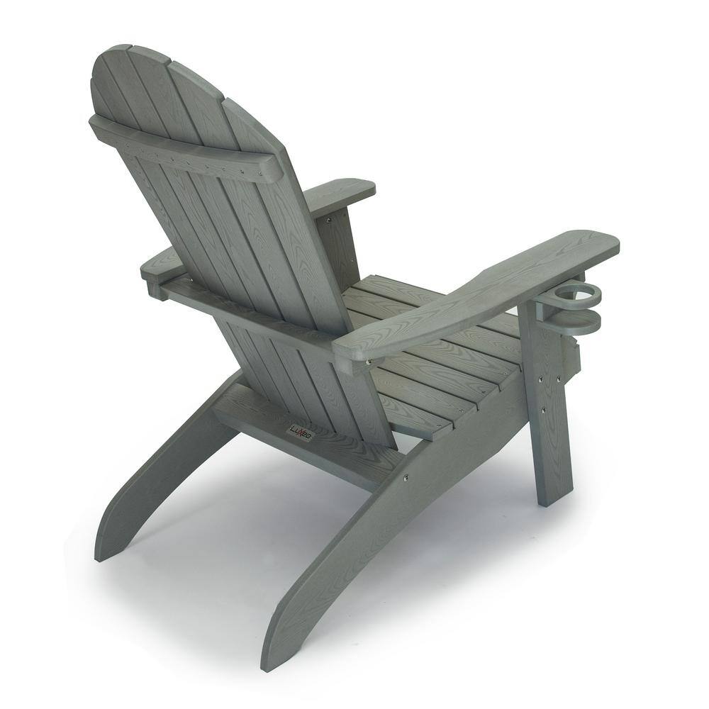 Gray All-Weather Recycled Plastic Adirondack Chair Set with Arms