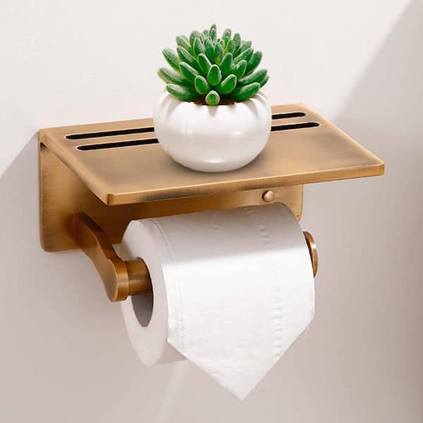 Noonext Toilet Paper Holder Gold, Adhesive Toilet Paper Holder with Phone  Shelf, Toilet Paper Roll Holder SUS304 Stainless Steel, Self Adhesive or  Wall-Mount with Screws - Yahoo Shopping