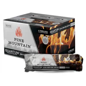 Quantum Premium Firelog, 2.5-Hour Firelog, Bright Firelog for Fireplace, Fire Pit, Indoor and Outdoor Use (4-Pack)