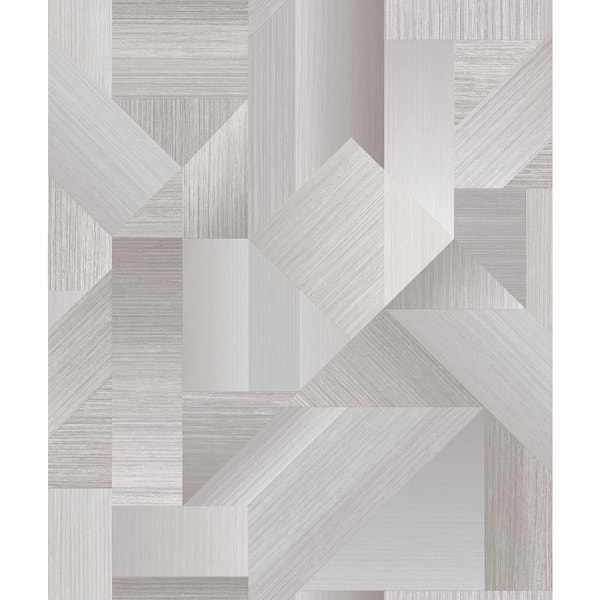 Unbranded TexStyle Collection Warm Neutrals Geometric Shape Shifter Satin Non-Pasted Non-Woven Paper Wallpaper Roll