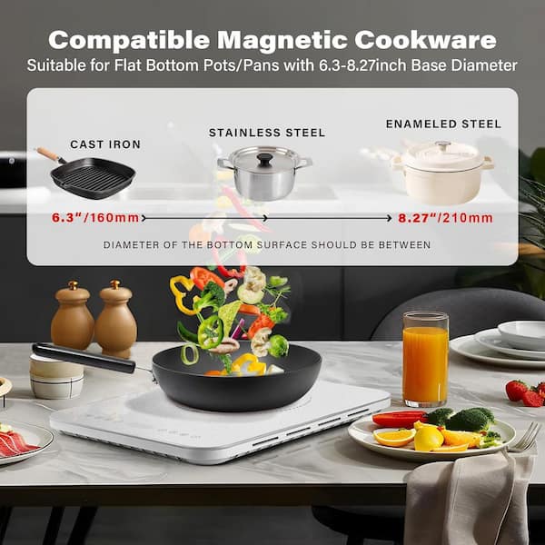 11.81 in. 1 Element Ceramic Electric Cooktop in Stainless Steel with Dual Fan Cooling and Low Noise