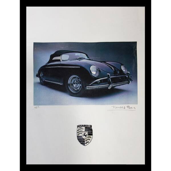 Unbranded 24 in. x 18 in. "Porsche" by Fairchild Paris Car Series Print Ad Framed Wall Art