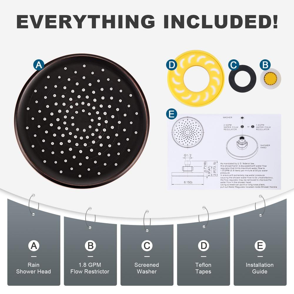 Large Oil Rubbed Bronze Rain Shower Head
