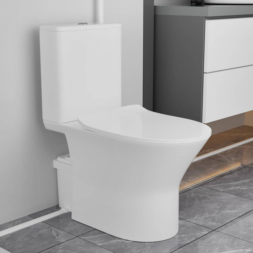 Y・و・T Yingze Rear Outlet 2-Piece 1.1/1.6 GPF Dual Flush Round Toilet in