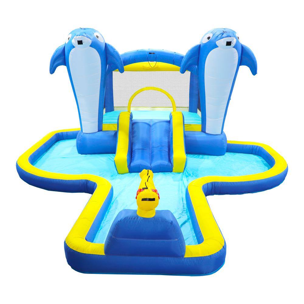 Sudzendf Blue 7 ft. x 19 ft. Rectangular 162 in. D Kiddie Pool with