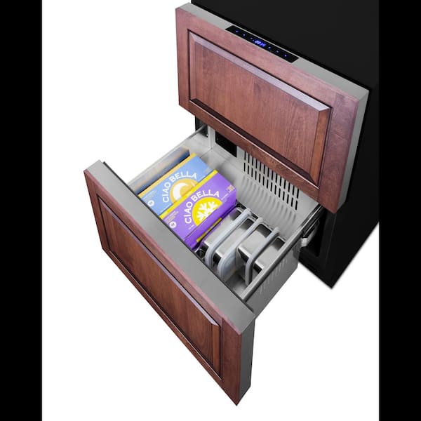 3.3 cu. ft. Under Counter Double Drawer Refrigerator-Freezer in Panel-Ready Stainless Steel, ADA Compliant