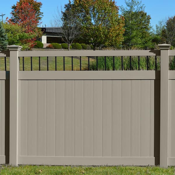 Bradford 6 ft. H x 8 ft. W Khaki Vinyl Privacy Fence Panel Kit