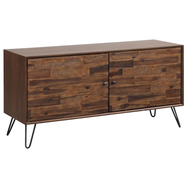 Crawford & Burke Lily 48 in. Dark Brown 2-Door Media Console