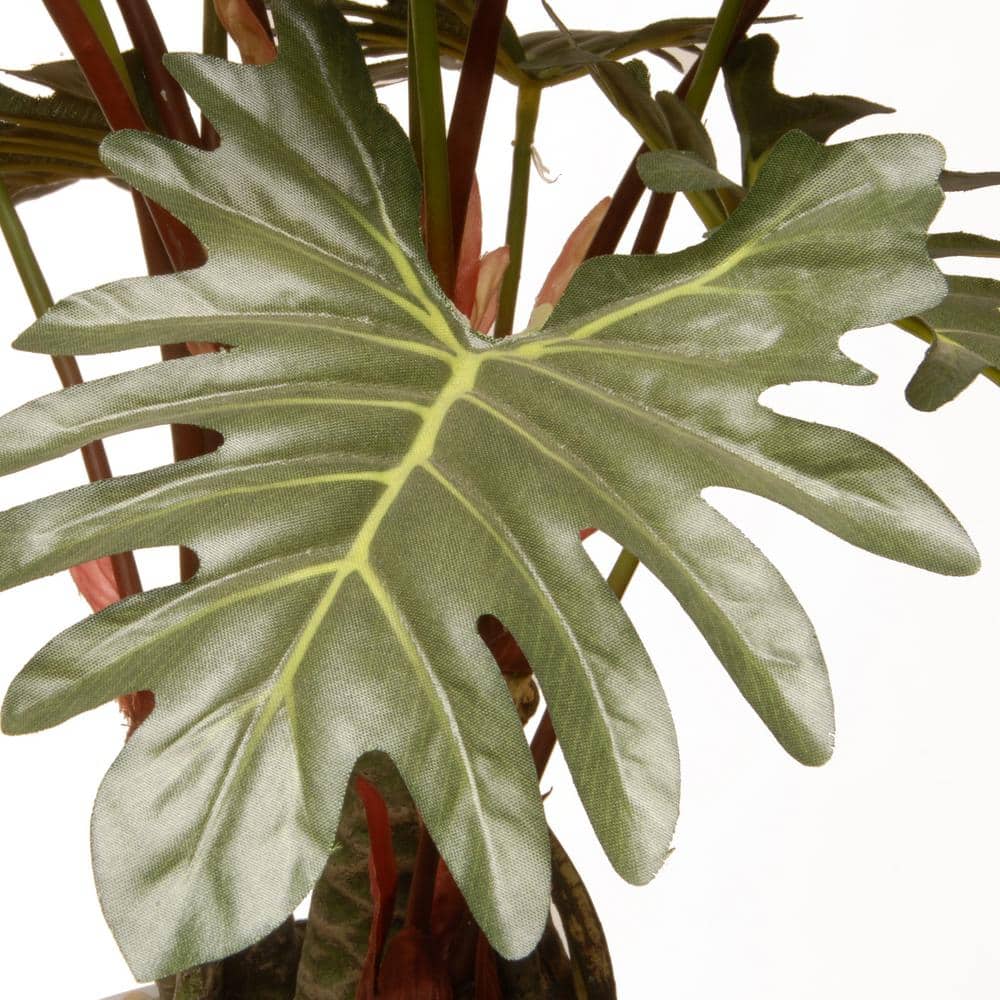 Silk Philodendron 23" Potted Tabletop Plant in White Ceramic