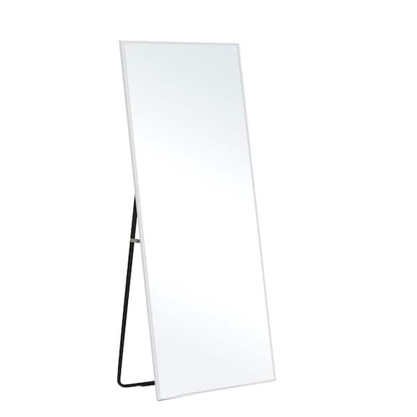 Dovelina 20 in. W x 55 in. H Modern Aluminum Alloy Framed White Full-Length Floor Mirror Standing Mirror