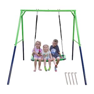 Jumpstarted Kids Swing Set with 40 in. Curved Swing, Sturdy Stable Swing Frame Set Using Premium Steel Anti-rust Coating