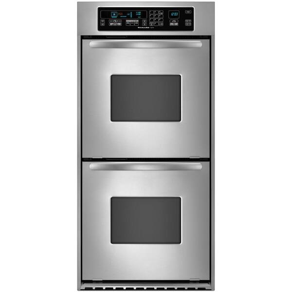 KitchenAid Architect Series 24 in. Double Electric Wall Oven Self-Cleaning with Convection in Stainless Steel