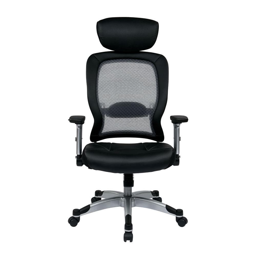 Black Mesh and Leather High Back Executive Swivel Chair
