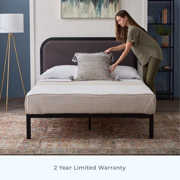 Brookside Molly 76 in. W Charcoal King Metal Frame with Rounded Upholstered Platform Bed BS0002MUBKKCH
